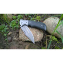BOKER Grå Eminence Fickkniv hopfällbar kompakt svart micarta handtag 440A stål