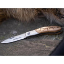 BOKER Caveman Fickkniv i stål 440A obestruket ståldekorerat trähandtag