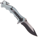 Boker Brand fällbar fickkniv Hero grått rostfritt stål 440A aluminium handtag