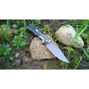 BOKER Grå Eminence Fickkniv hopfällbar kompakt svart micarta handtag 440A stål