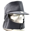 finnish military surplus wool cap with visor and earflap in gray color
