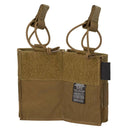 Helikon-Tex competition double rifle magazine insert pouch in brown Cordura fabric with MOLLE attachment loops.