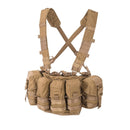 Helikon-tex Guardian chest rig vest in tan Cordura nylon with multiple pockets and MOLLE panel for tactical gear storage
