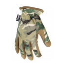 Lightweight tactical camo glove with breathable fabric, tight fit, and enhanced grip for combat and outdoor use.