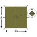 MFH Tarp Extreme Presenning 3x3m Vattentätt skydd Vindtätt tält Solskydd