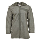 Olive green MIL-TEC German military style faux fur lined parka with hood and zip closure for cold weather warmth and durability.