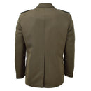 Back view of vintage Italian military formal brown jacket with classic cut and shoulder epaulets