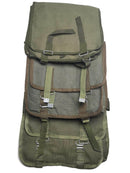 Original Polish army olive canvas haversack shoulder bag with straps and metal buckles for bushcraft or outdoor use.