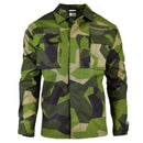 Original Swedish Army M90 jacket in splinter camouflage with multiple pockets and durable fabric for outdoor use