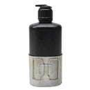 Swiss Army military canteen with black polymer flask and attached aluminum drinking cup for outdoor use.