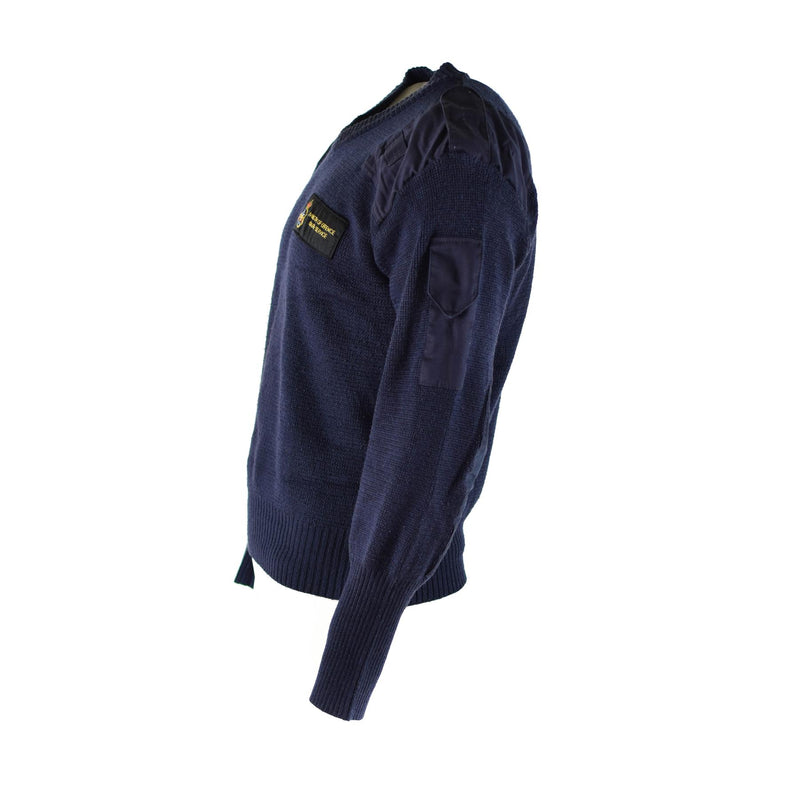 Original British Defense Service Pullover Commando Jumper Blue V-hals tröja