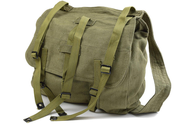 Äkta rumänska armébrödpåse militäröverskott olivduk haversack od ny