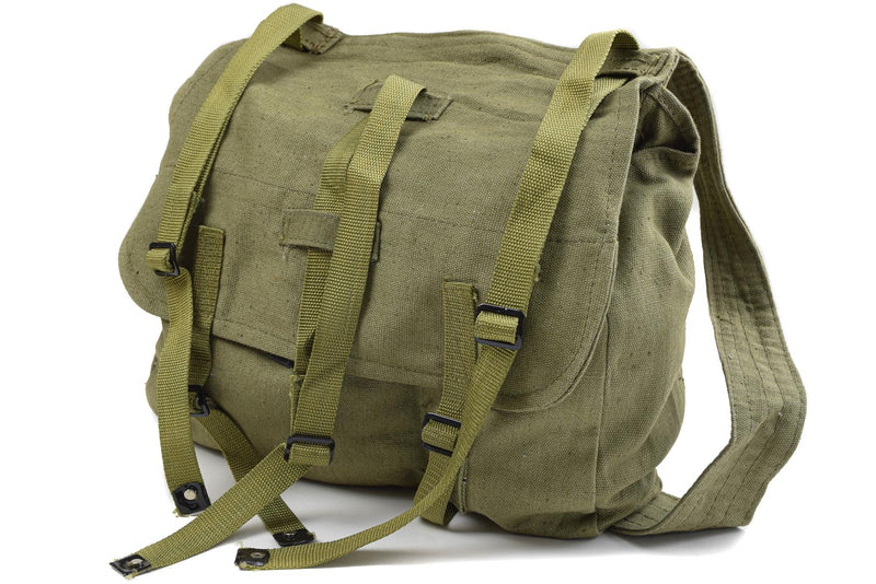 Äkta rumänska armébrödpåse militäröverskott olivduk haversack od ny