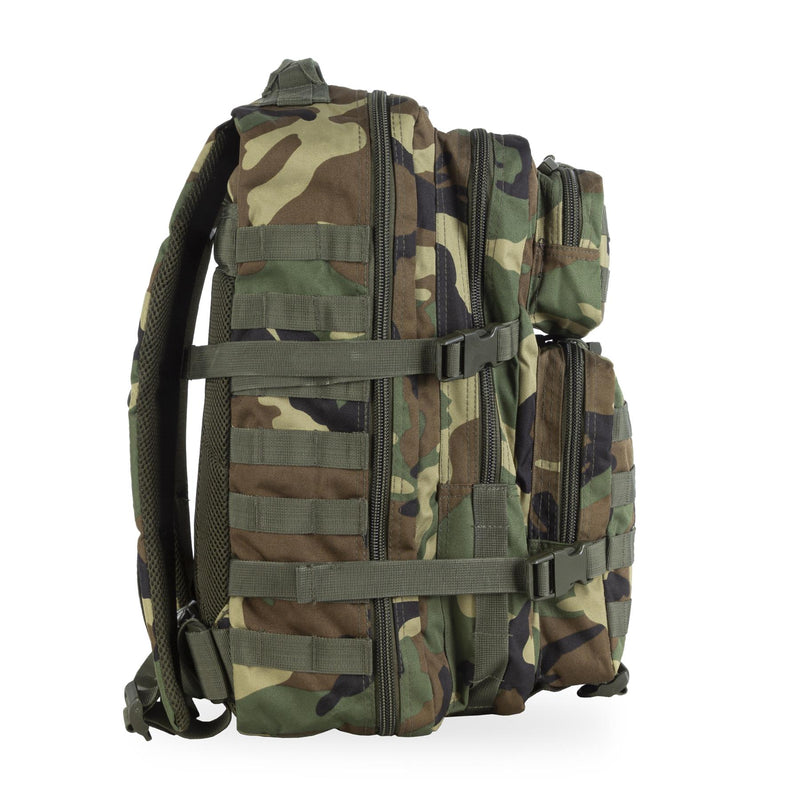 Mil-Tec U.S. Assault Trekking Rucksack 36L ryggsäck Woodland Camo Vandring Daypack