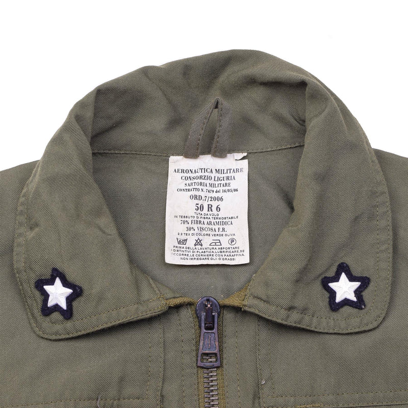Äkta italienska arméomslag flygdräkt militär oliv jumpsuit aramid