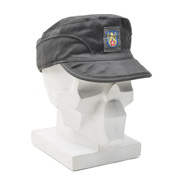 Original dansk militär grå armé mössa lätt vikbara öronflikar vintage ny