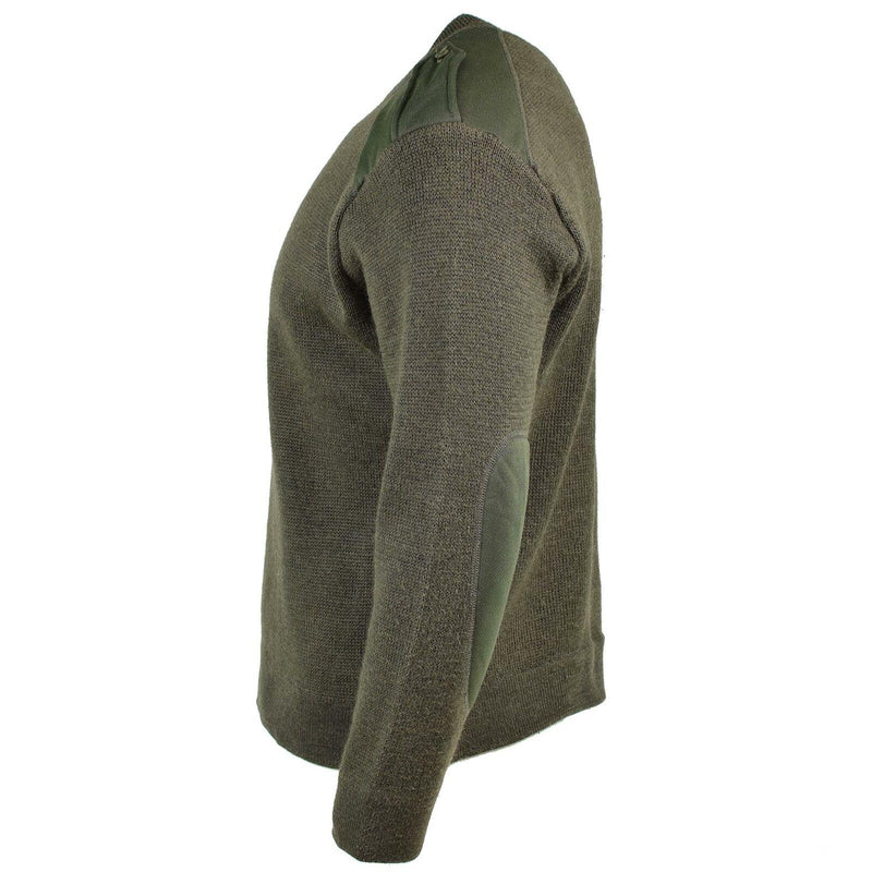 Äkta franska armétröja olivkommando militära män pullover rund hals ny