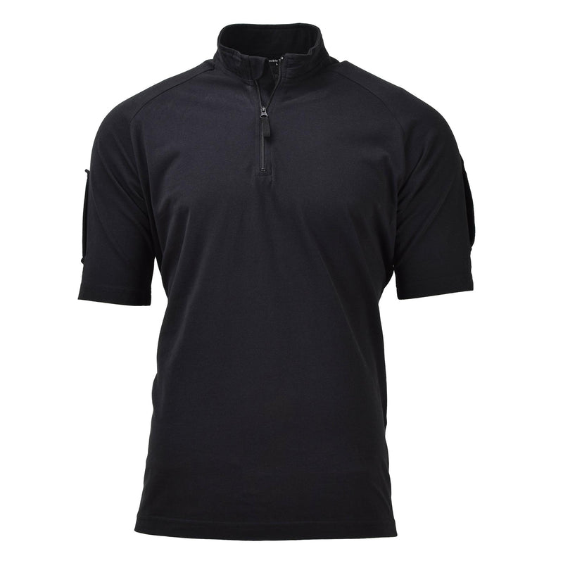 Original British Army Police Tactical T-shirts Kort ärm Zipping Black New