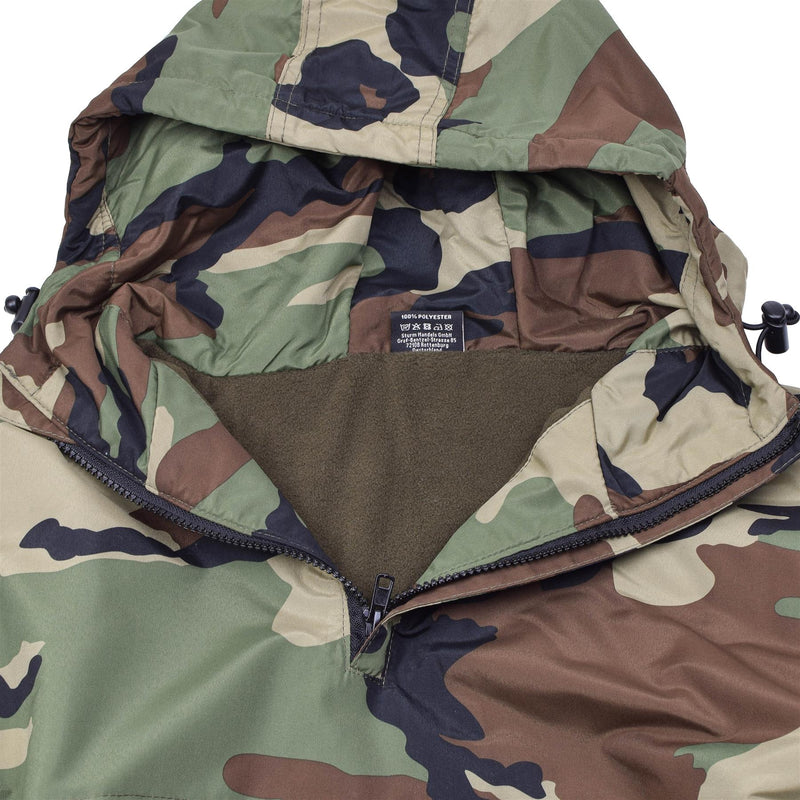 Mil-Tec German Military Combat Jacket Winter Woodland Windproof Hooded fodrad ny