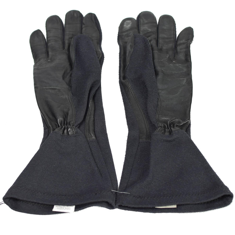 Original Tyskland armé långa handskar svart aramid värmebeständigt taktiskt överskott