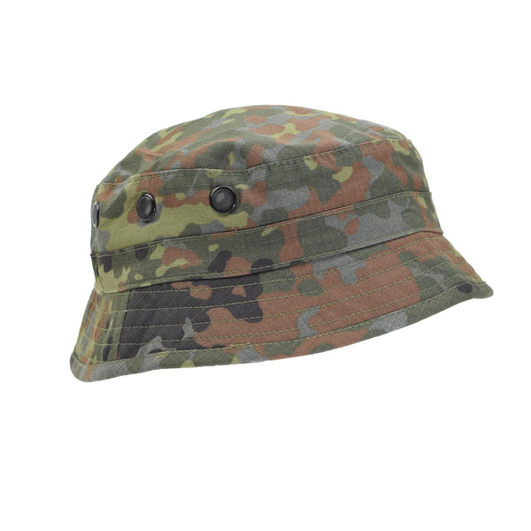 Tacgear Brand German Army Style Boonie Hat Flecktran Camo Ripstop Bucket Hat