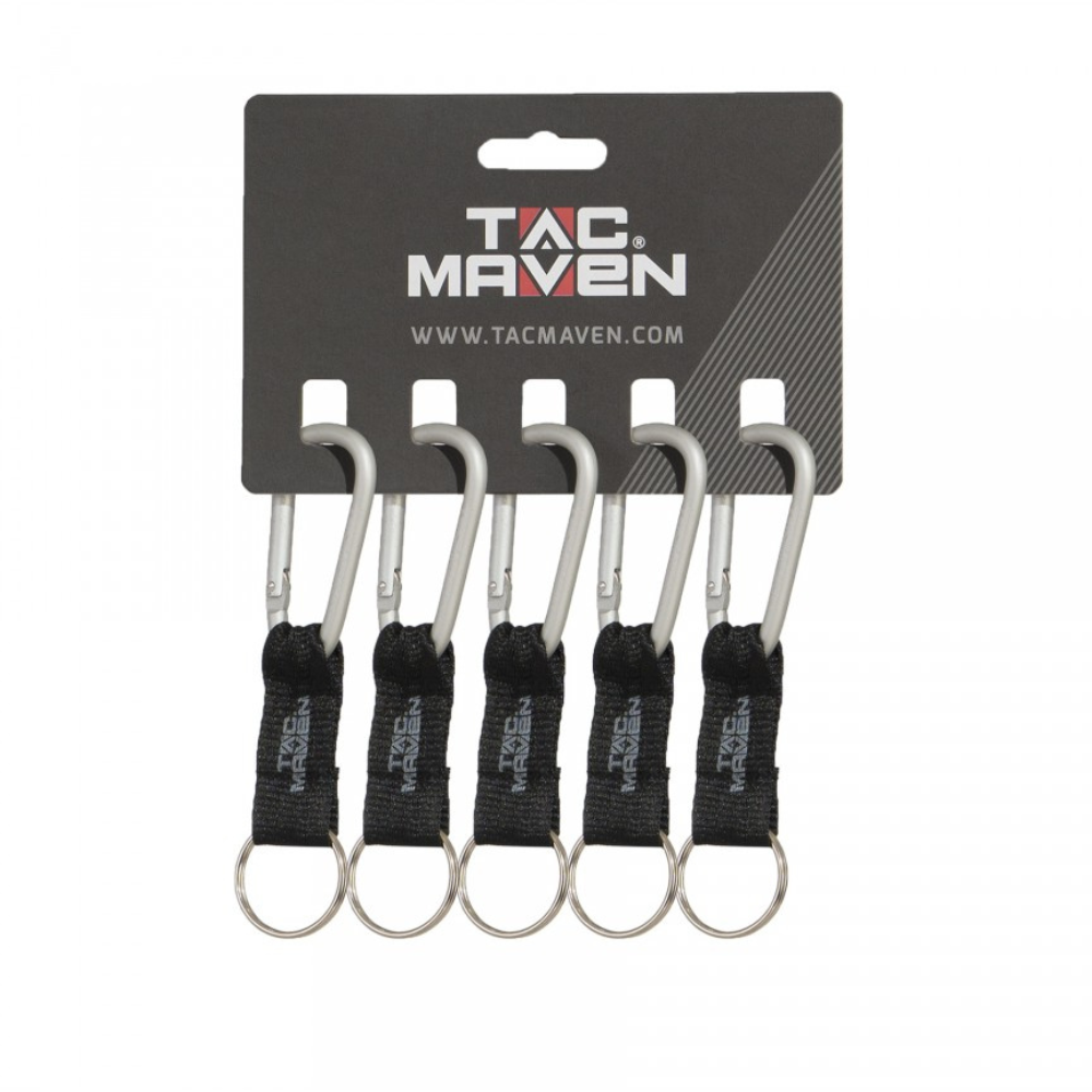TAC MAVEN 6 mm aluminiumkarbinhakar 5-pack utomhusnyckelklämmor Campingutrustning