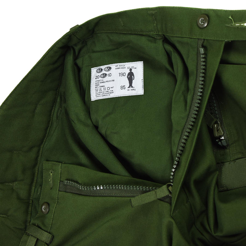 Äkta svenska termiska tankbyxor M90 Olive BDU -byxor med hängslen övergripande nya