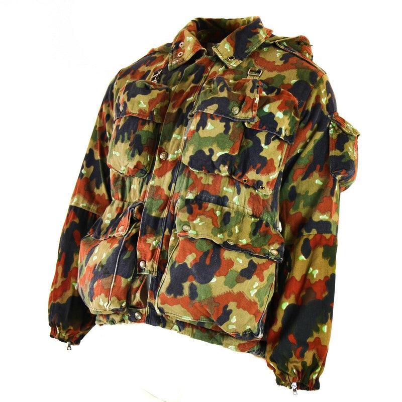 Äkta schweiziska arméjacka M70 Alpenflage Camo Sniper Combat Hooded Parka