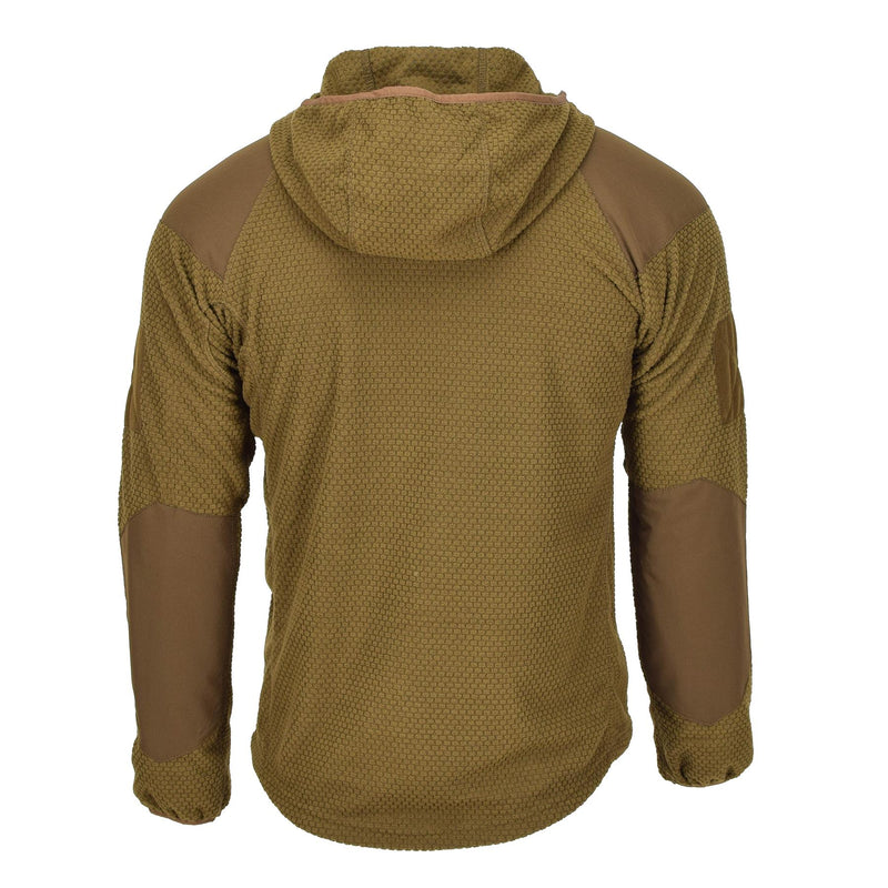A. Blochl Military Style Jacket Huveed Thermal Fleece Armerad Coyote New