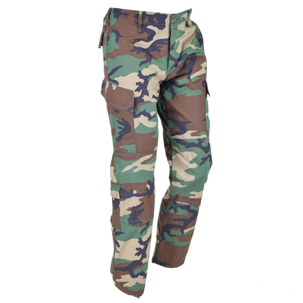 Mil-Tec Brand U.S. Military Style Woodland Camo Ripstop Soldiers BDU Cargo Pants