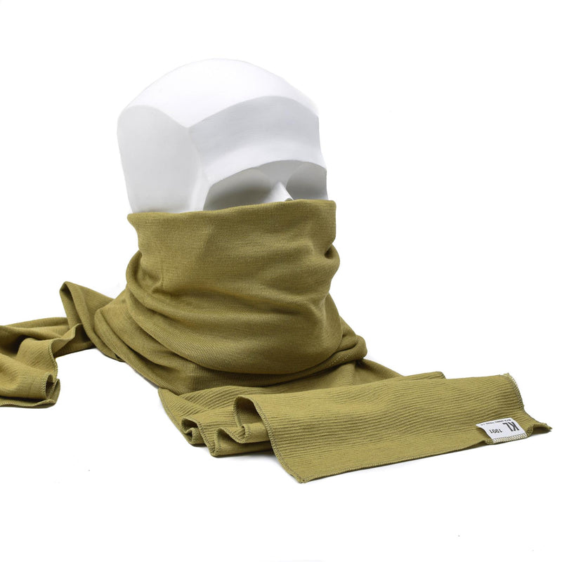 Äkta holländska arméns halsduk Khaki Militäröverskott halsrör Merino Wool Cotton Ny