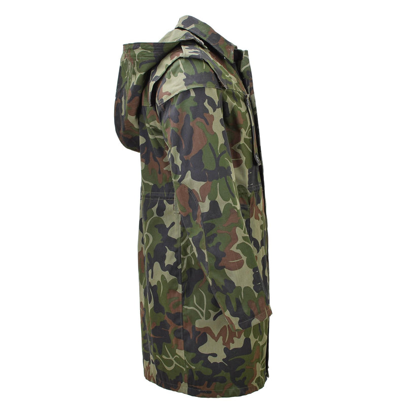 Original rumänska militär parka m93 camo blad huva långjacka taktisk ny