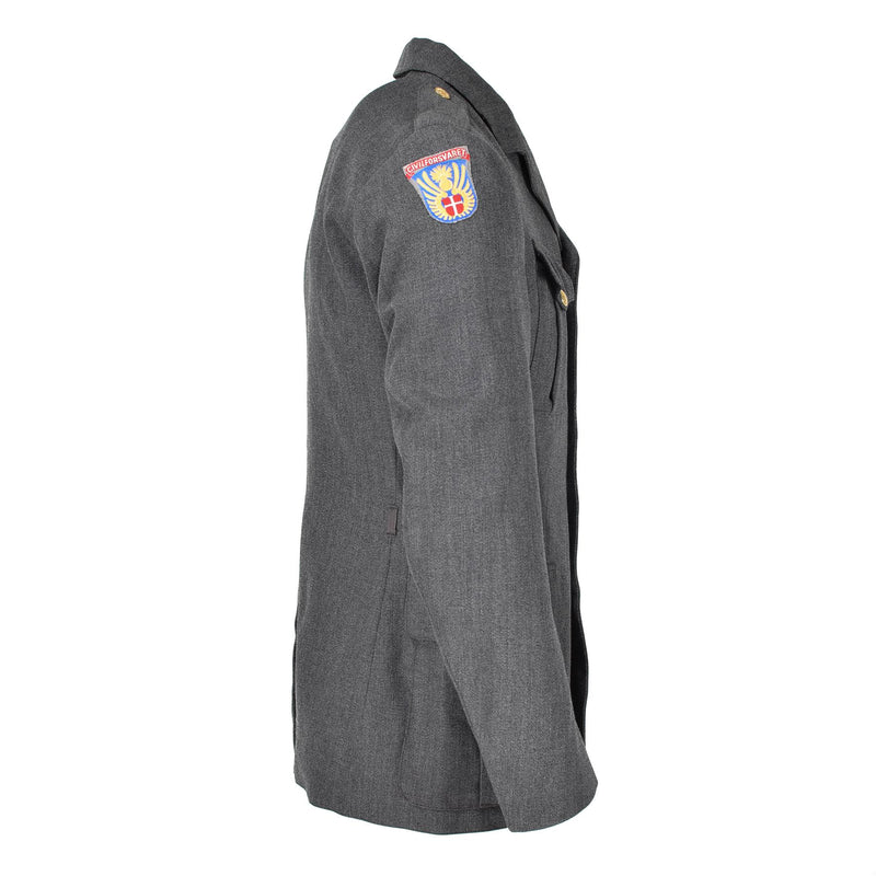 Äkta danska enhetliga jacka Army Grey Military Surplus Uniform Dress Officer