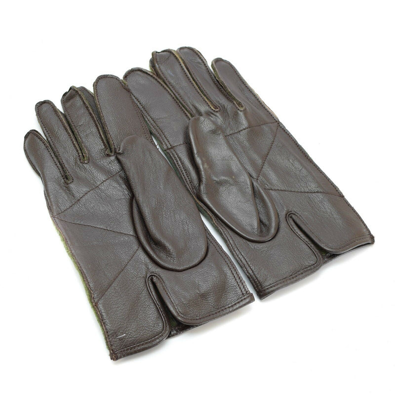 Original belgisk armé stridshandskar wwii stil handskar nylon läder oliv ny
