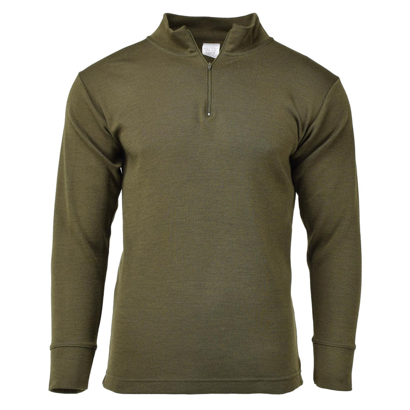 Original Italien Militär skjorta blixtlås under tröja lätt och andas oliv