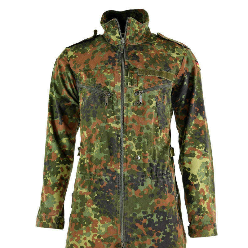Original German Army Flecktarn Camo total kostym Combat Tanker Coverall Jumpsuit