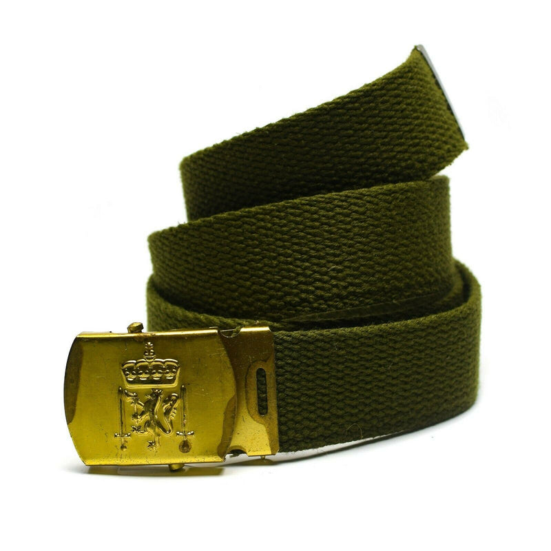 Original Danish Army Olive Green Belt Military Canvas W Buckle Royal Danish New