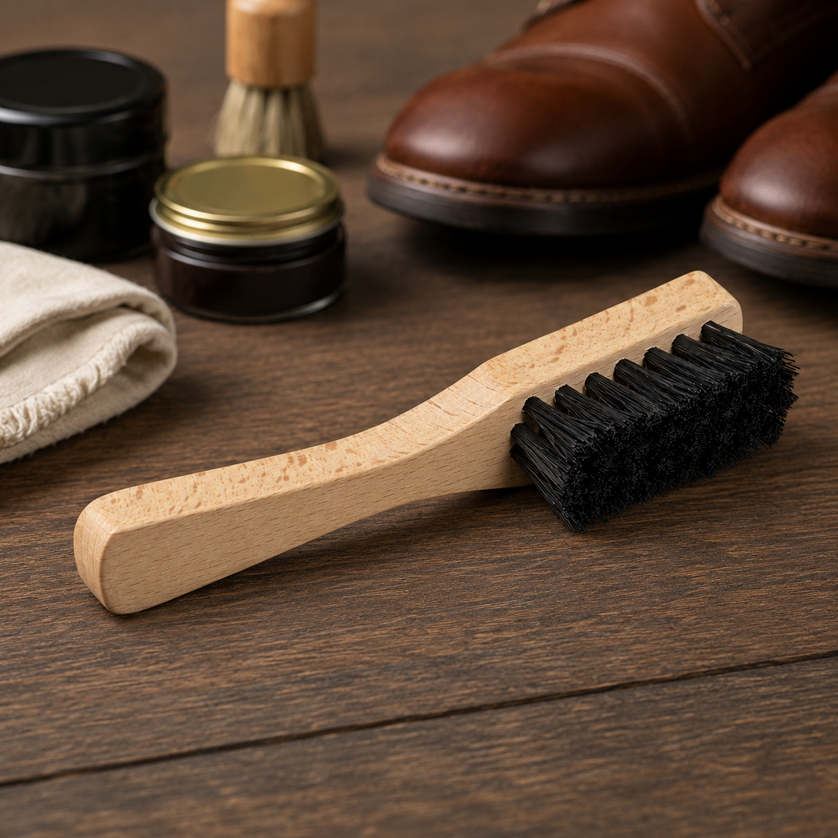 Saphir Mud Remover Borste Skovård 15cm Bokträ Handtag styva borst