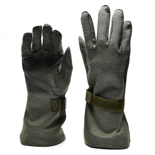 Original German Army Nomex Pilot Gloves With Gripper Grey Military Issue New