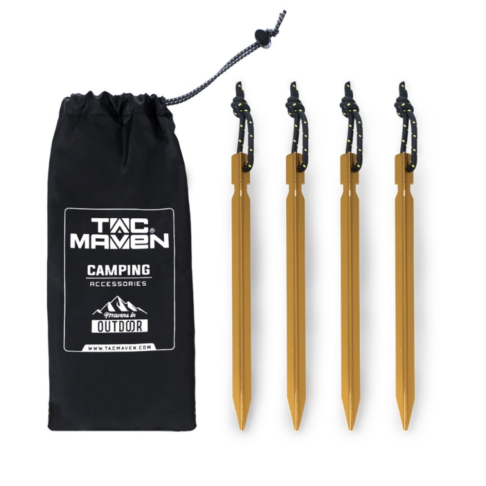 TAC MAVEN Ground Nails Aluminium Tält Presenning Peg Set 4 Camping Tillbehör