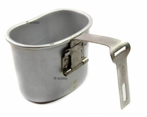 Original belgisk armé kantin cup mugg mess aluminium pot bushcraft som oss m1910