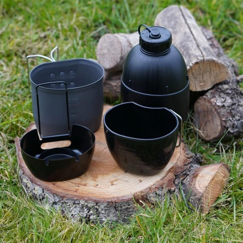 BCB Multifuel Cooking System Nato Flask Aluminium Set Set Canteen Black Pouch