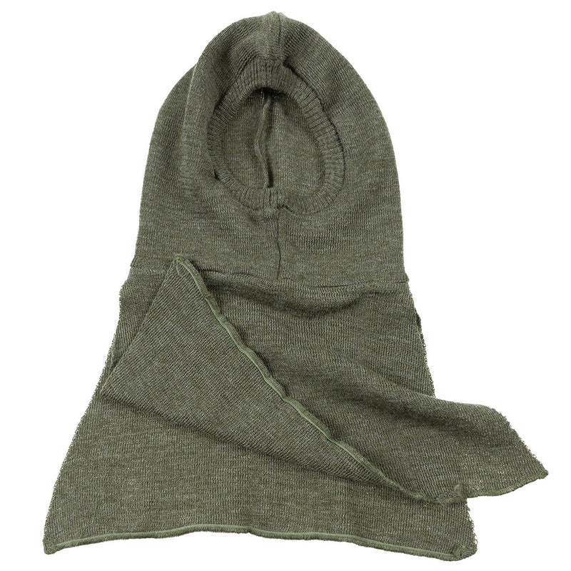 Original Belgien militär varm olivbalaclava huvudkläder ull rib stickad ny