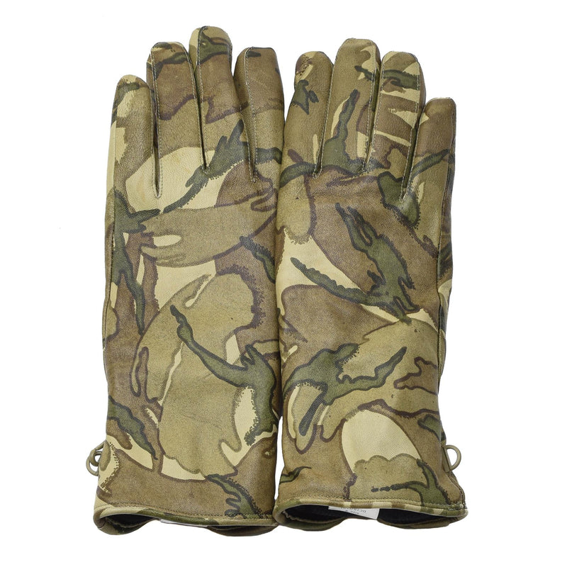 Äkta brittiska MK II Combat Leather Gloves MTP Camouflage Warm -fodrade handskar