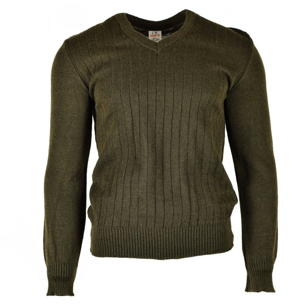 Original tjeckisk armé Pullover M85 V-ringad tröja brun ny