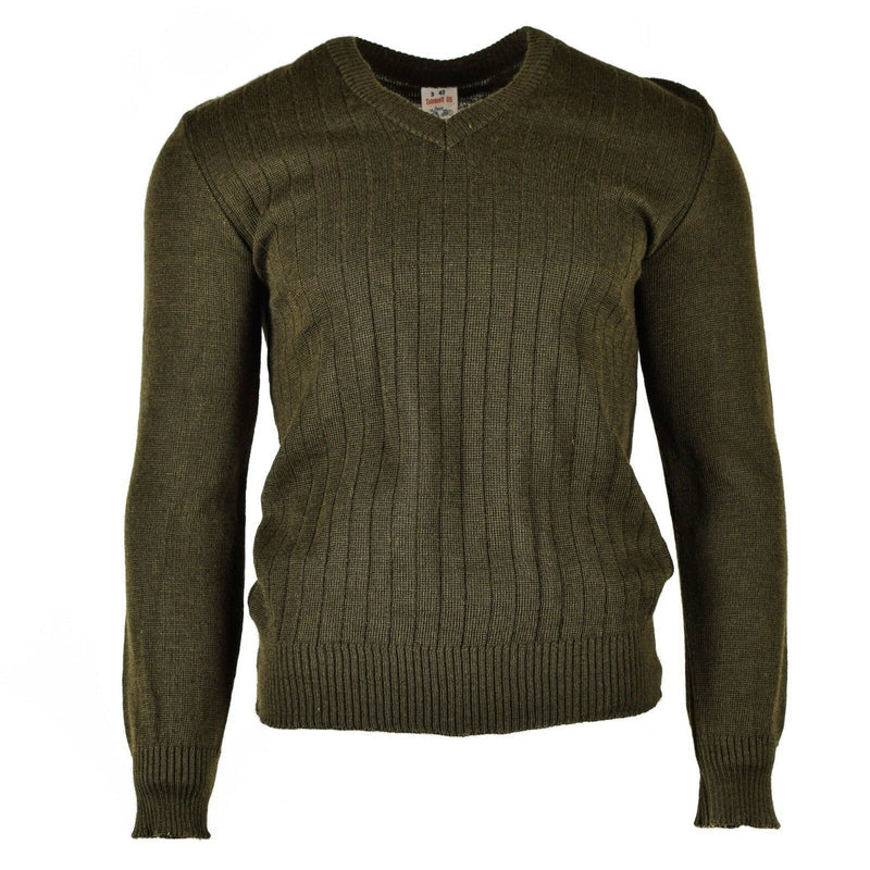 Original tjeckisk armé Pullover M85 V-ringad tröja brun ny