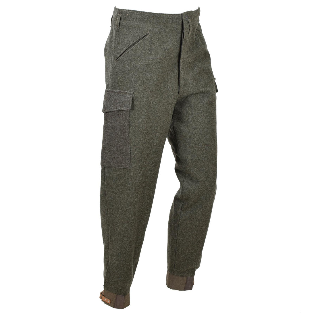Original Swedish Army M39/58 Fältbyxa Ull Cargo Surplus Olivgrön