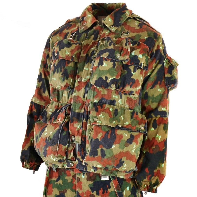 Äkta schweiziska arméjacka M70 Alpenflage Camo Sniper Combat Hooded Parka