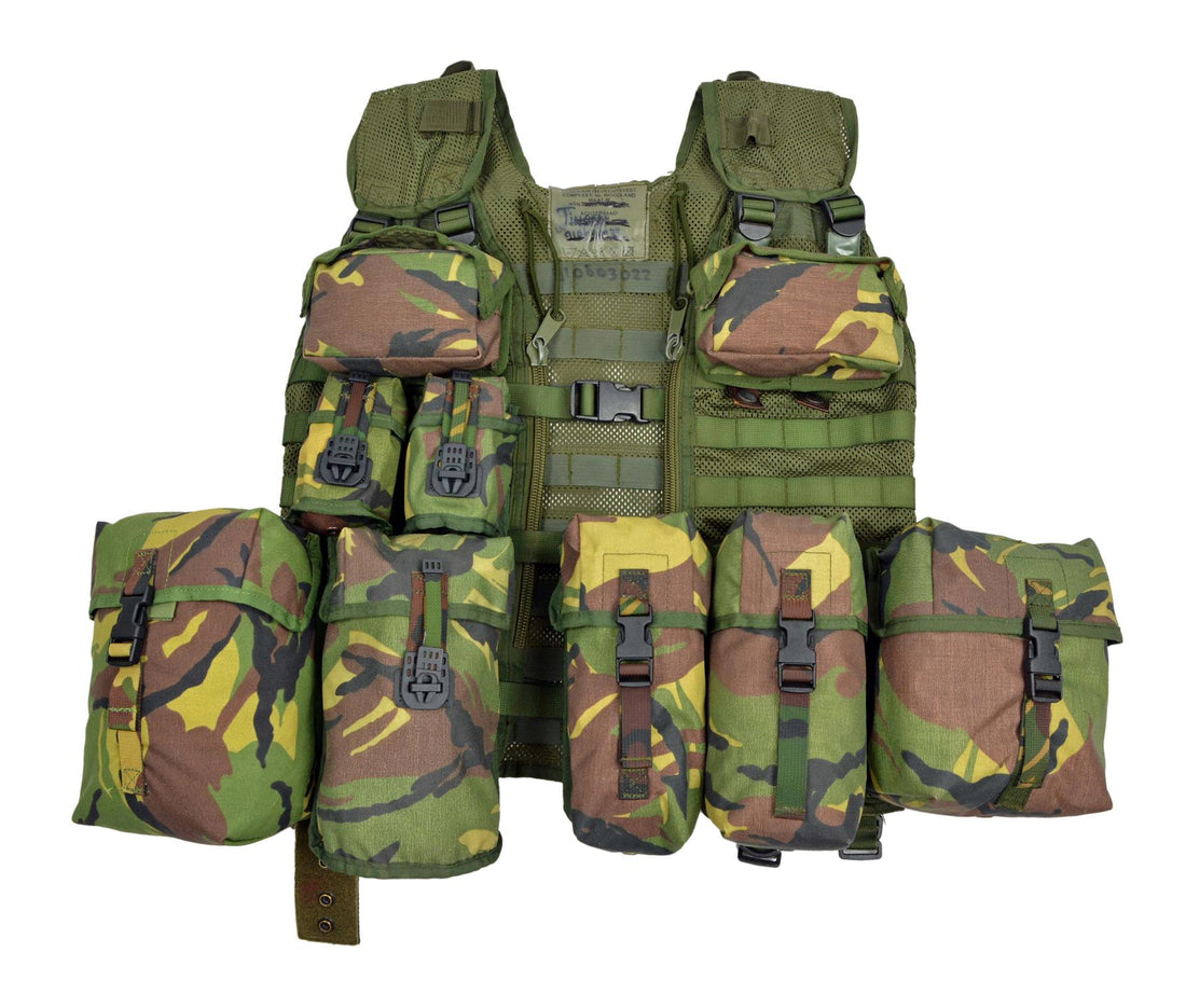 Original holländsk militär modulär stridsväst 10 påsar medföljer DPM Camo