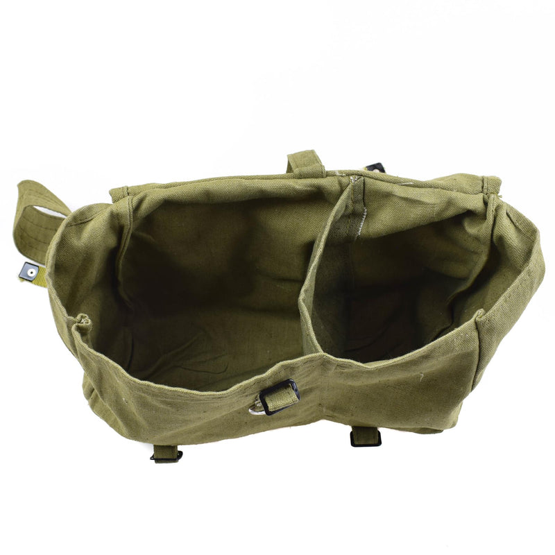 Äkta rumänska armébrödpåse militäröverskott olivduk haversack od ny